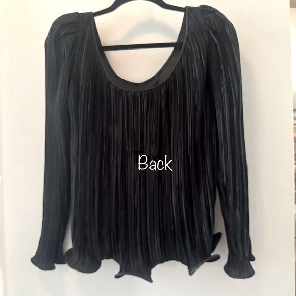 Stunning 1980s Womens 8 Ana Colon Couture Blouse Whimsigoth Pleated Black - Picture 3 of 13